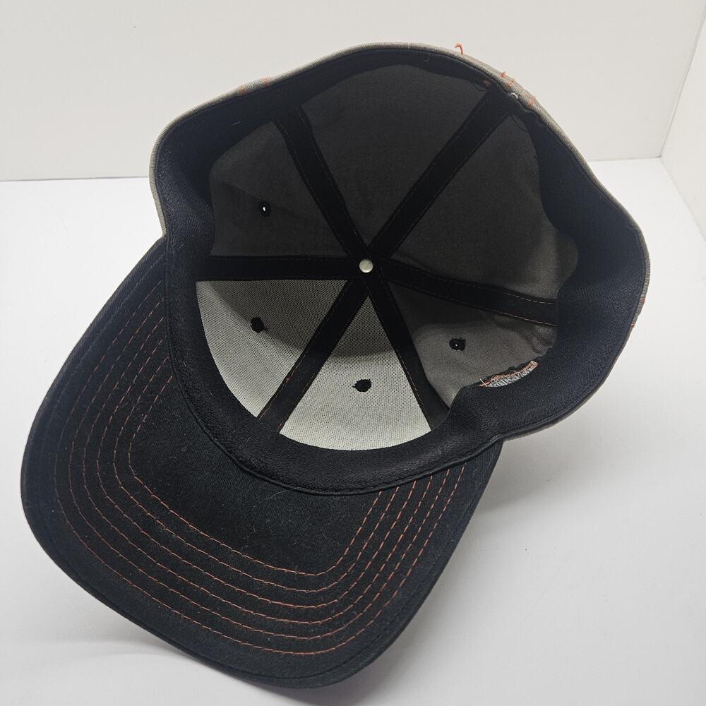 Harley-Davidson A-Flex One Size Fits Most Black/Grey/Orange Baseball Cap. - Picture 7 of 7